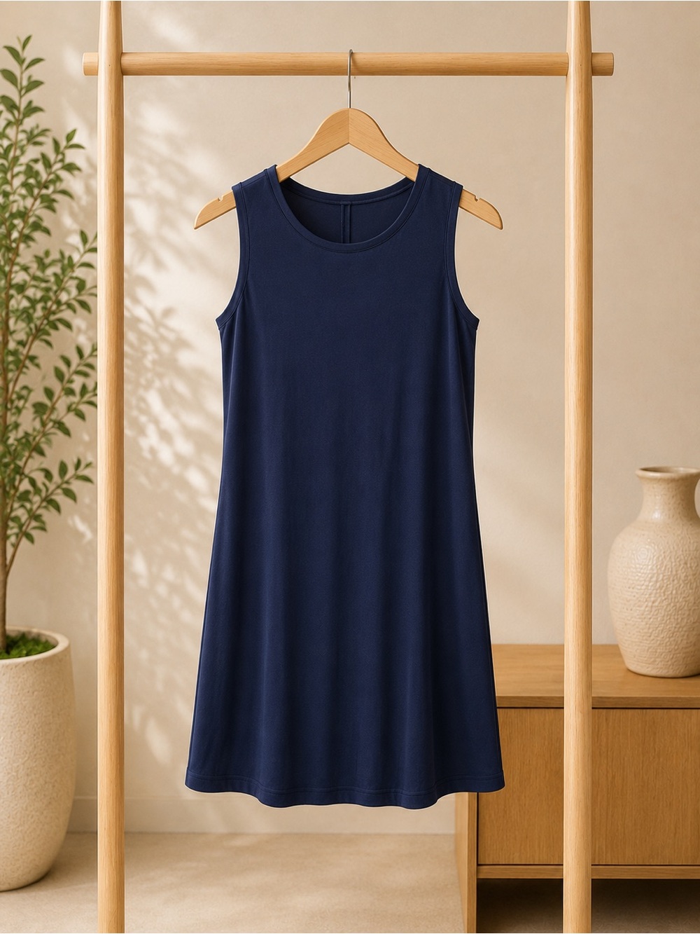 Time and Tru Navy Sleeveless Mini Dress